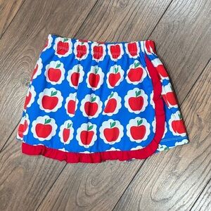 Apple Print Kids Skort - Blue and Red